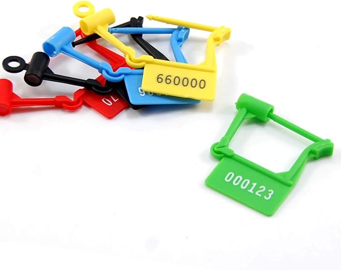 Tamper Proof Plastic Security Padlock Seals Numbered Disposable Safety Tags - Locks Self-Locking for Luggage Medical Clothing (1000 PCS) (Green)