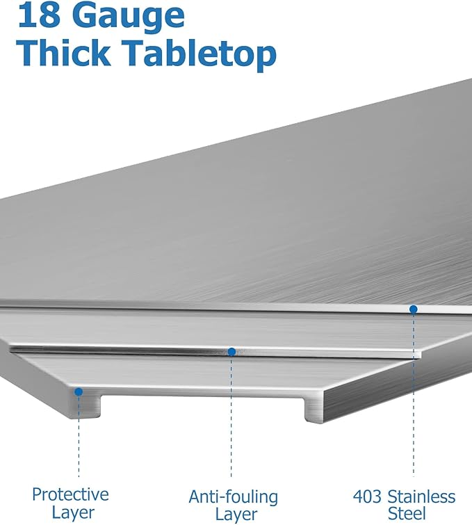 24" x 36" Stainless Steel Work Table NSF Certified Heavy Duty Commercial Kitchen Prep Table with Undershelf for Home, Restaurant, Hotel, Silver