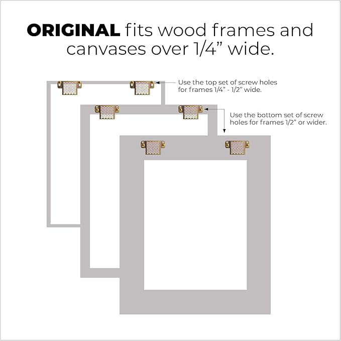 98 Pcs Picture Hanging Kit, The Ultimate Picture Hangers for Wood Frames and Canvases, for use on Drywall, Requires No Measuring or Moving Hardware to Hang Artwork, Hangs 12 Frames