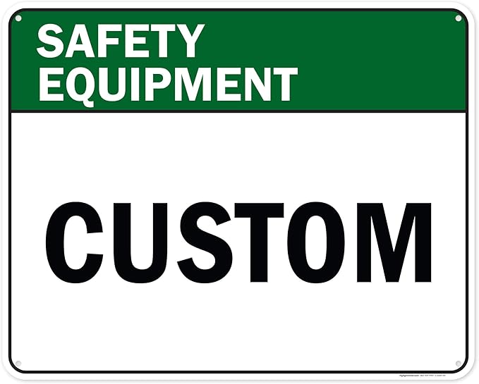 Custom Safety Equipment Sign, Ansi Sign, Osha Compliant, 24x30 Inches, 55 mil thick HDPE (high density polyethylene), Made in USA by My Sign Center