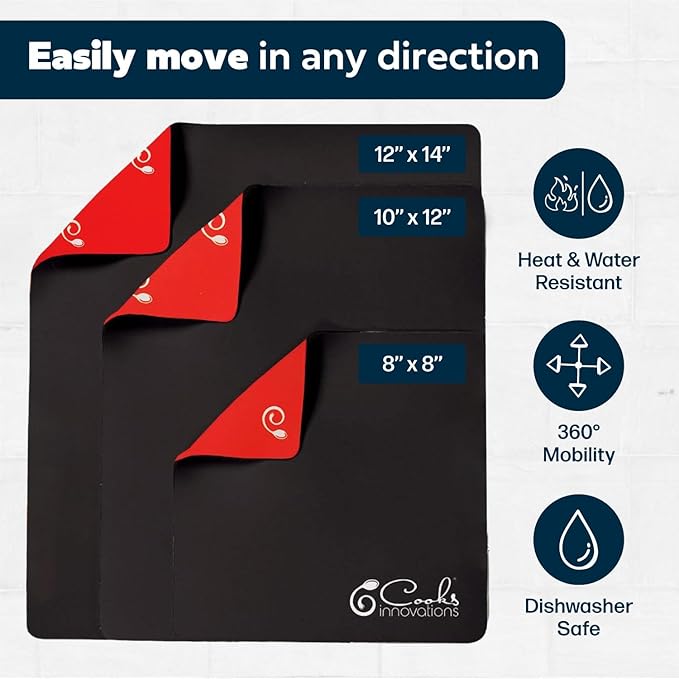 3 Pack Heat Resistant Mats for Countertop – Heat Pad Protector & Appliance Sliders for Kitchen – Cut to fit, Compatible with Ninja, Cuisinart, KitchenAid, Keurig & More