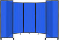 Versare Polycarbonate Room Divider 360 Portable Wall Partition | Freestanding Office Dividers | Locking Wheels | Privacy Screen Panels - 14' x 7'6" Blue Thermoplastic Polymer