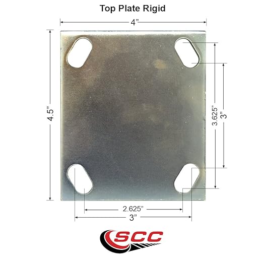 Service Caster Brand Replacement Caster for Uline Caster H-3328BL-R - Rigid Top Plate Caster with 8 Inch Pneumatic Wheel - Heavy Duty Replacement - Fits Platform Trucks and Utility Carts H-2505