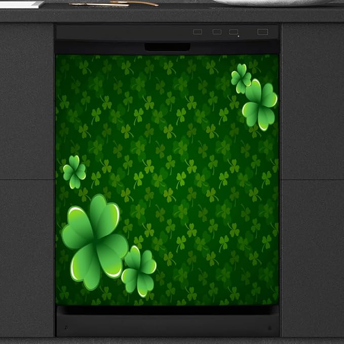 St. Patrick's Day Green Holiday Dishwasher Magnet Cover Magnetic Dishwasher Decorative Cover Front Dishwasher Door Covers Reuseable Dishwasher Covers Decal for Kitchen Home Decorative