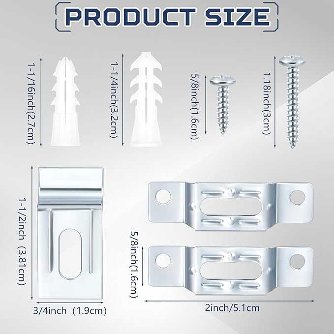 15 Set Frame Lock Security Hanging Kits T-Screw Security Artwork Picture Hangers with T-Head Screws and 1 Hanging Clamp Wrenches for Museums Art Galleries Hotels, Supports up to 15 Pounds
