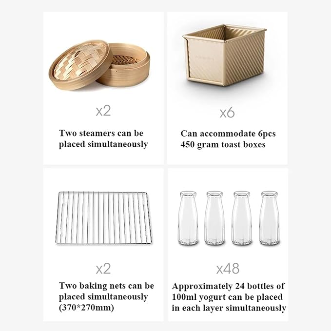40L Electric Dough Proofer Machine Kitchen Dough Yogurt Bread Fermentation Machine with Humidity and Temperature Control High Efficiency Household