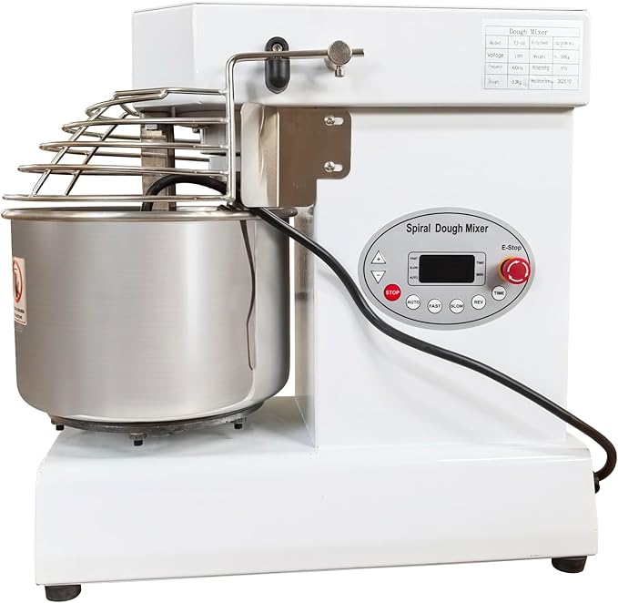 TECHTONGDA Commercial Stand Dough Mixer, 10L Food Mixer with Timer, Double Action Double Speed, Dough Kneading Machine for Bakery, Pizzeria & Restaurant, Meat Vegetable Blender