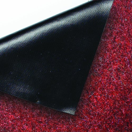 Guardian Silver Series Indoor Walk-Off Floor Mat, Vinyl/Polypropylene, 3'x4', Black/Red