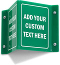 SmartSign Custom Projecting Sign - Add Your Personalized Text, 6 x 5 inch, Customizable Two-Sided V-Shaped Hallway Sign, 120 mil Polished Acrylic, Made in USA