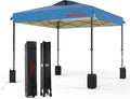 8x8 Pop Up Canopy, Easy Up Canopy Tent, Heavy Duty Tents for Parties, One Person Set Up Event Tent, Light Blue