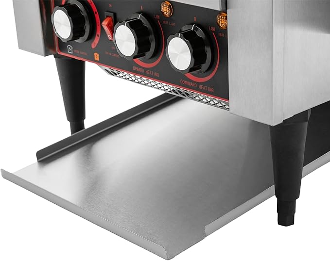 Commercial Conveyor Toaster, 1900W Heavy-duty Toasters with Multiple Heating Modes and 7 speeds, Toaster Ovens Countertop for Raditional White Slices, Wheat Bagel Halves (300 Slices/H)