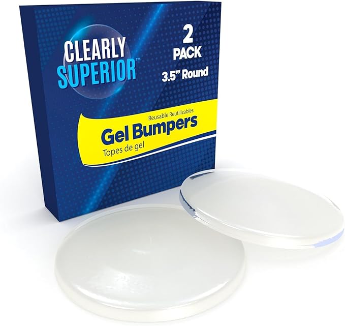 Large 3.5" Clear Round Bumpers 2 Pack – Self Adhesive Door Stoppers for Walls - Doorknob Protectors - Protects Wall Surface from Doors and Doorknobs