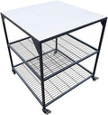 JIN BETTER GRILL PARTS Heavy-Duty Steel Frame Outdoor Kitchen Cart | Stainless Steel Tabletop & 4 Locking Wheels | 31.5" Versatile BBQ Workstation for Ninja, Blackstone, Pizza Ovens