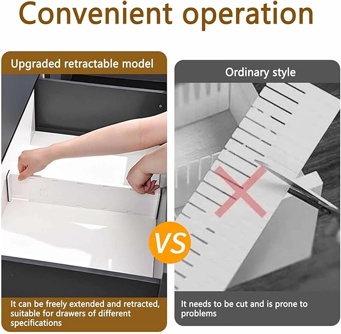 8 Pack Drawer Dividers for Clothes, 3.15" High 10.83"-17.97" Adjustable Expandable Dresser Drawer Organizer, Clear Plastic Separators for Dresser, Baby Clothing, Underwear, Cosmetic