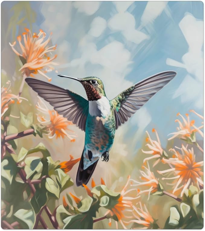 Dishwasher Magnet Cover Flower Hummingbird Refrigerator Covers Magnetic Sheet Sticker Farmhouse Kitchen Decorative Home Cabinet Decals Appliances Stickers, 23x26 inch