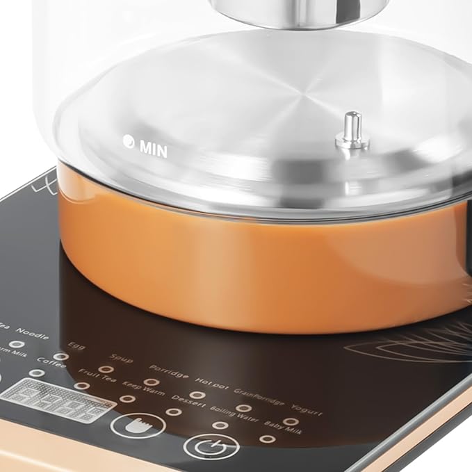 Electric Glass Kettle with 18 Smart Menus & Tea Infuser - 1.8L BPA-Free, Boil-Dry Protection & Egg Steamer for Coffee, Tea, Soup