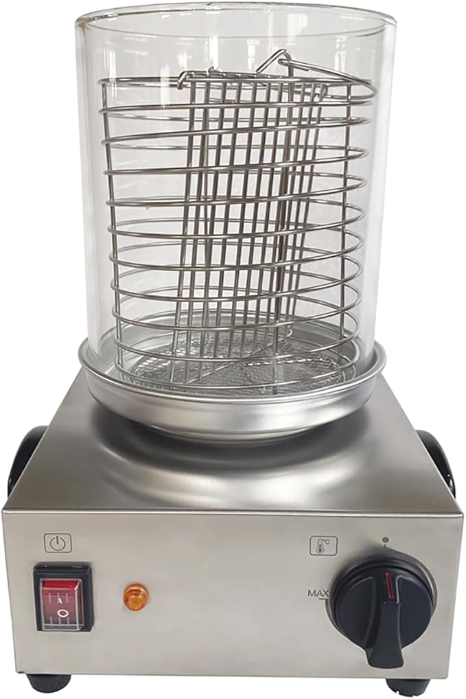 Hot Dog Warmer Steamer Machine Commercial Electric Sausage Warmer Countertop Stainless Steel Sausage Grill Heater Adjustable Temperature 32℉-185℉ 110V 300W