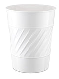 Monarch Abode Metal Bathroom Trash Can – Waste Basket for Bedroom, Office Desk, & Dorm, Handcrafted Wave Embossed, Durable Decorative White Small Trash Can Bathroom Garbage Bin Wastebasket