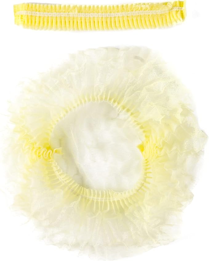ProtectX 100-Pack Yellow Disposable Hair Nets, Elastic Head Cover, Bouffant Caps, Sanitation Head Cover for Food Service, Spa Men & Women - 21 inch