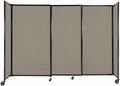 Versare Straightwall Sliding Portable Wall Partition | Freestanding Office Dividers | Locking Wheels | Temporary Room Separator | 7'2" Wide x 5' Tall Warm Pebble Fabric Panels