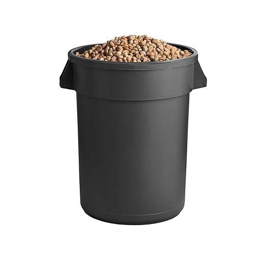 PRO&Family Commercial Round Trash Can, Ingredient Bin, Heavy-Duty Plastic, Anti-Static, Kitchen, Office, Outdoor Use (Black, 44 Gallon)