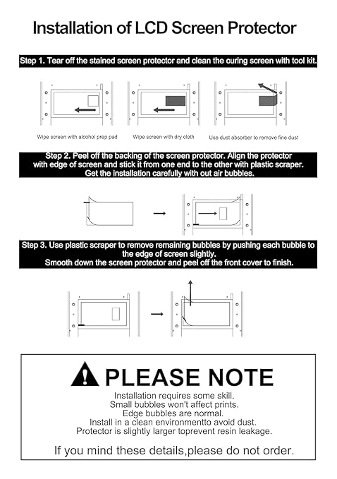 10PCS 7″Photon Mono 4/Mono 4 Ultra LCD Screen Protector Film - Scratch-Resistant High Light Transmittance Protective Films for Anycubic Photon Mono 4/Mono 4 Ultra