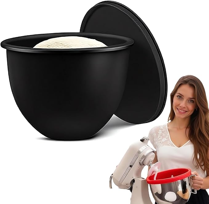 Silicone Bowl Insert Compatible with 5 Qt KitchenAid Tilt-Head Mixer, Food-Grade Non-Slip Bowl Liner, Dishwasher Safe & Easy to Clean Replacement Accessory (Black)