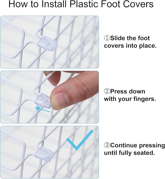 iSPECLE Freezer Organizer Bins - 6 Pack Adjustable Width for 5 to 7 Cu.Ft Chest Freezers, Stackable Wire Storage Baskets, Assembly Required, White