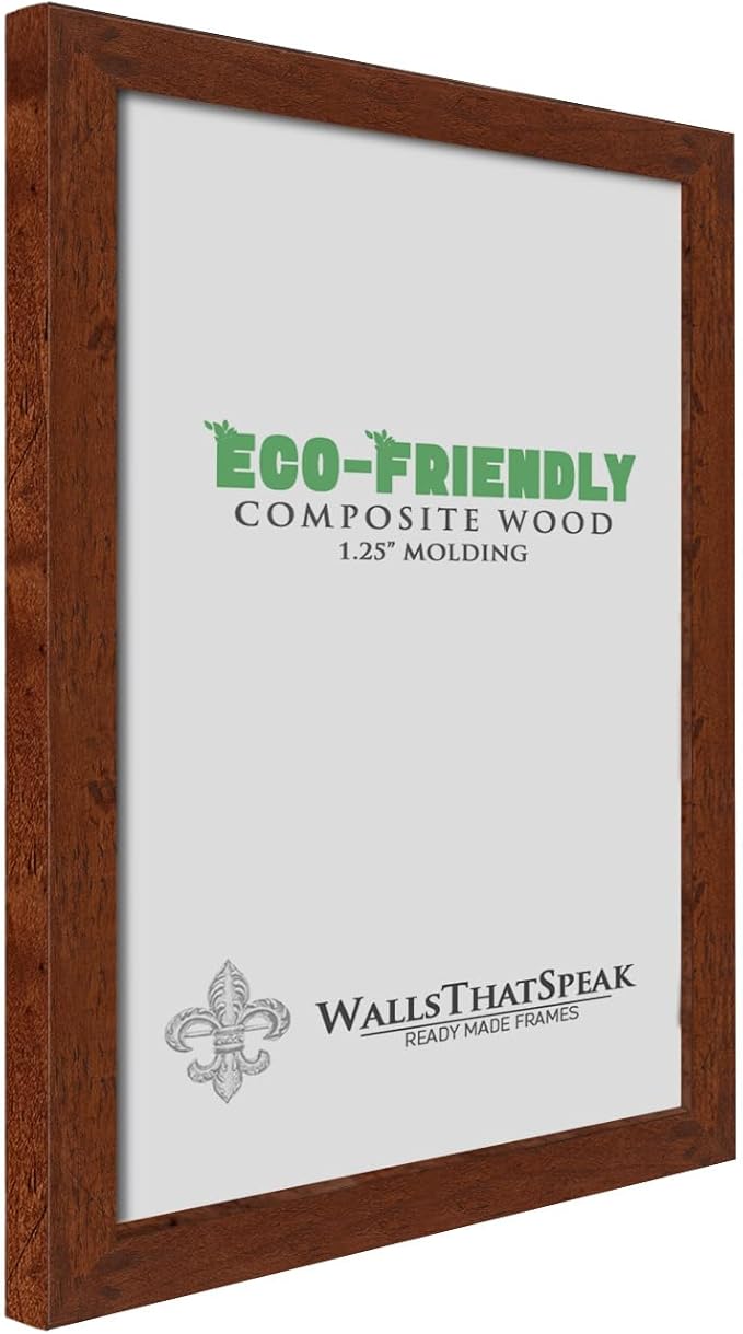 wallsthatspeak 23x33 Dark Walnut Rustic Pine Picture Frame for Puzzles Posters Photos or Artwork