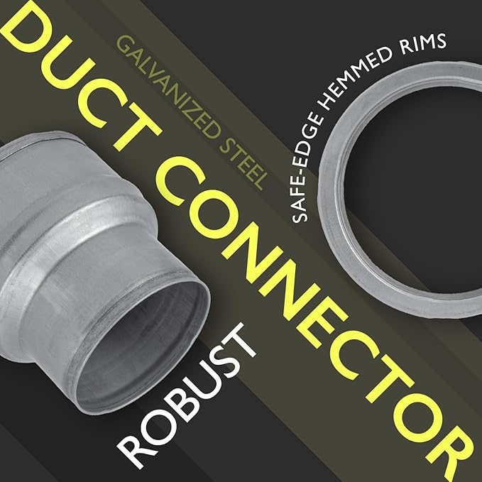 4" to 3" Inch Duct Pipe Adapter - Galvanized Steel HVAC Ducting Reducer for Ventilation - PVC Pipe, Hose Coupler - Heavy Duty Exhaust, Air Conditioner Fittings - Vent Flange Connector