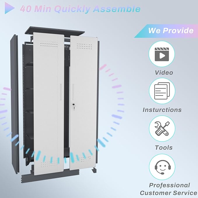 Metal Storage Cabinet,Broom Closet Storage Cabinet with Adjustable Shelves,Tall Utility Cabinet with Pegboard,Locking Storage Cabinets for Garage,Laundry,Basement,Grey-White
