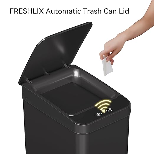 Replacement Trash Can Lid Compatible with 2.2 x 2.6-Gallon Sensor Trash Can Battery Powered Black