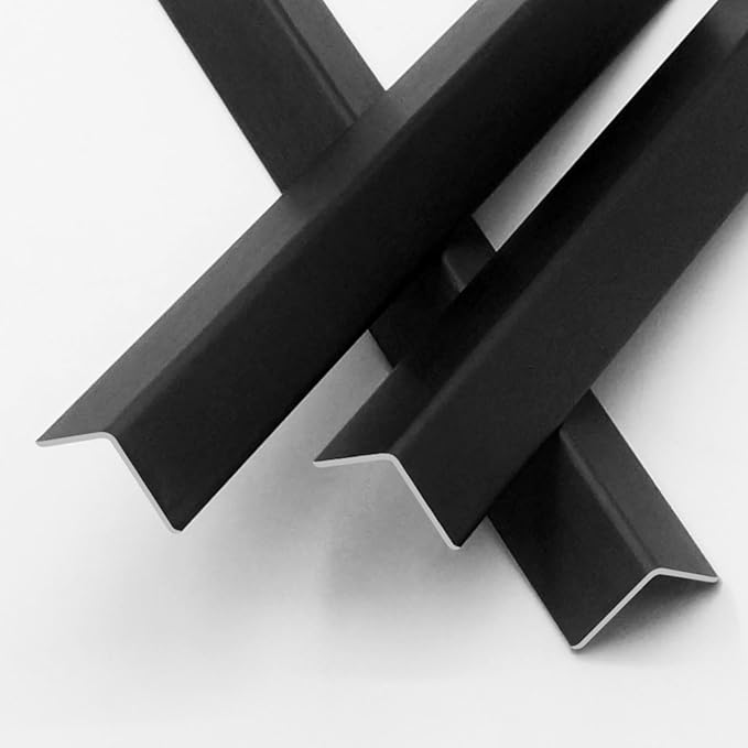 6pcs 57" Aluminum Self-Adhesive Wall Corner Protectors, Wall Furniture Bumper, Safety Baby Proofing Corner Cushion Table Edge，Wide Coverage and Easy to Install - Black