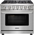 KOSTCH 36 inch Professional Freestanding Pro-Style Natural Gas Range or Liquid Propane Gas Range with 6 Burners, 6.0 cu.ft. Oven Capacity, in Stainless Steel - KOS-36RG03M (Stainless Steel)