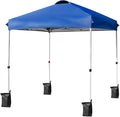 Tangkula Outdoor Pop-up Canopy Tent, 6.6 x 6.6 FT Height Adjustable Commercial Instant Canopy w/Portable Roller Bag, 4 Weight Bags, Outdoor Camping Sun Shelter for Camping, Party