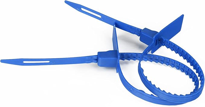 Heavy Duty Plastic Security Seals with Self-Locking, Tamper Evident Design - Blue, 1000 PCS (13.2" x 337 mm)