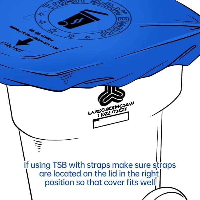 Trash Can Cover Odor Eliminating Bag with Elastic Rubber Band Lemon Scented Durable Chemical Free 64 Gallon 1 Pack