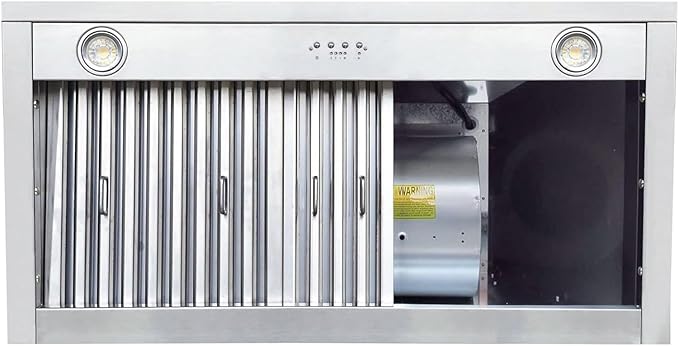 CT Copper Tailor Built-in Range Hood Insert/Liner 36 Inch,610 CFM Vent with 4-Speed Fan, LED Light, Dishwasher-safe Baffle Filter,Stainless Steel