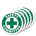 SmartSign Safety Committee Pack of 5 Hard Hat Labels | Retro-Reflective, 2" Circle