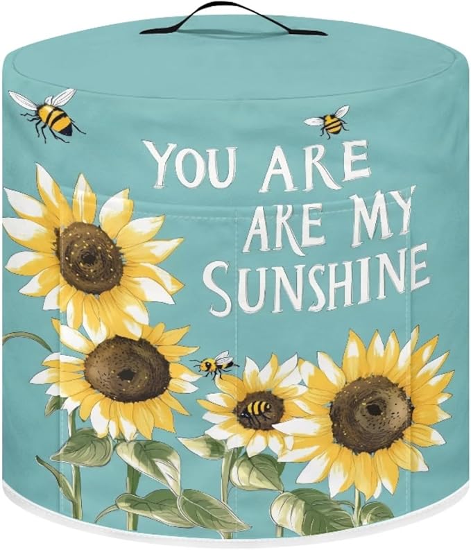 Air Fryer Dust Cover Compatible with 6 Quart, Dust Protection Pressure Cooker Cover with Top Handle and Storage Pockets for Women Wife Gift, You Are My Sunshine