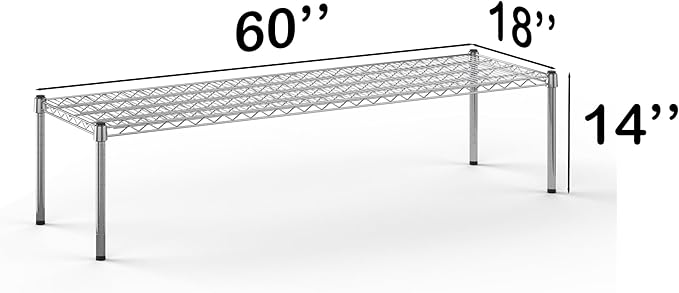 18''W x 60''L x 14''H Chrome Plated Wire Dunnage Rack | Off The Floor Storage
