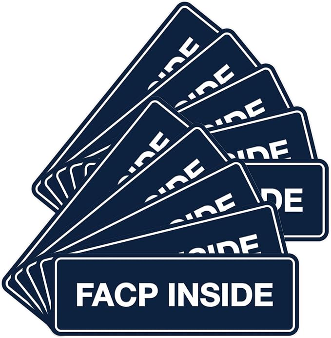 Signs ByLITA Standard FACP Inside Sign | Fire Safety Signage (Navy Blue/White) - Large 10 Pack