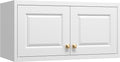 32" Metal Wall Cabinet 2 Doors,Pantry Cabinet Hanging Cabinets with Handle,Bathroom Storage Cabinet,16" D x 32" W x 15" H
