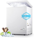 Chest Freezer, Deep Freezer 5 Cubic Feet with Removable Baskets & 6 Adjustable Temperature & Top Open Door, White Mini Deep Freezer Compact Freezer Suitable for Apartments(Down to -18°F)