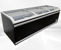 Chest Freezer for Supermarket Meat Freezer Glass sliding Door 98" Black Showcase Freezer Curve Display Top w/Storage Baskets 26 Cu.Ft HN25A-U