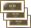 Homeforia 5x10 Business License Frame, High End Metal 5 x 10 Bronze Document Certificate Frames with Mat 4x9, 5by10 Professional License Frames for Wall or Tabletop, Tempered Glass, Wall Kit, Set of 3