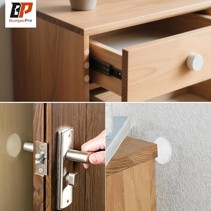 128PCs Clear Cabinet Door Bumpers 1/2", Self Adhesive Silicone Clear Rubber Bumpers for Cabinet Doors, Rubber Stoppers for Furniture, Adhesive Rubber Feet Pads, Drawer Stops-Cabinet Stoppers