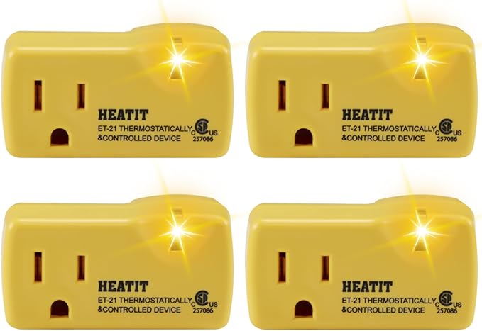 HEATIT ET-21 4-Piece Set Freeze Thermostatically Controlled Outlet On at 38F /Off at 50F