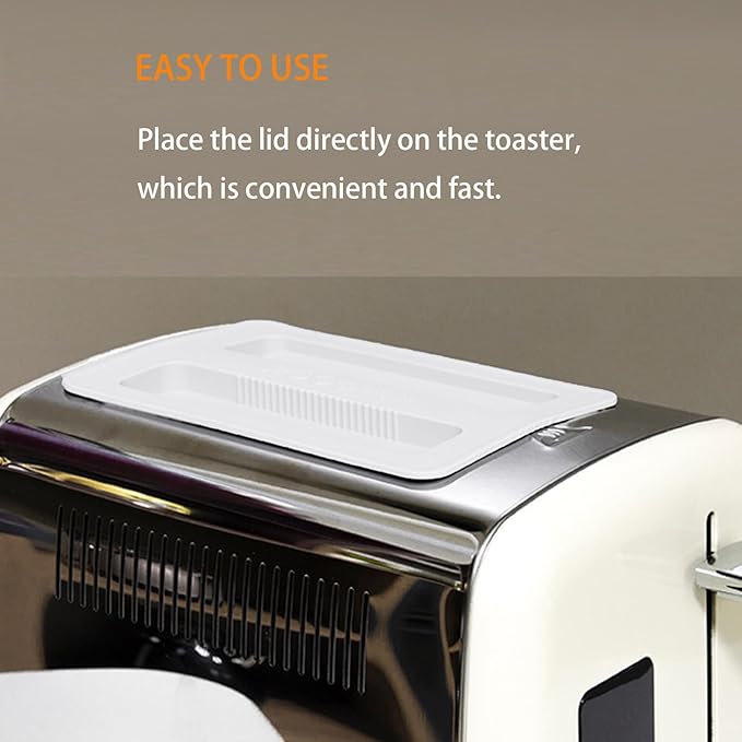2 Pack Toaster Cover 2 Slice Silicone Toaster Lid Bread Machine Cover Bread Maker Accessories (White)