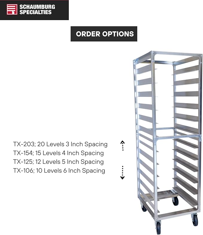 10 Pan 6" Spacing Commercial Aluminium Bun Racks, NSF Listed Heavy Duty Speed Rack for Bakery, Restaurant & Catering, 10 Tier 20.5" x 26" x 70" Speed Rack with Heavy Duty Plate Casters